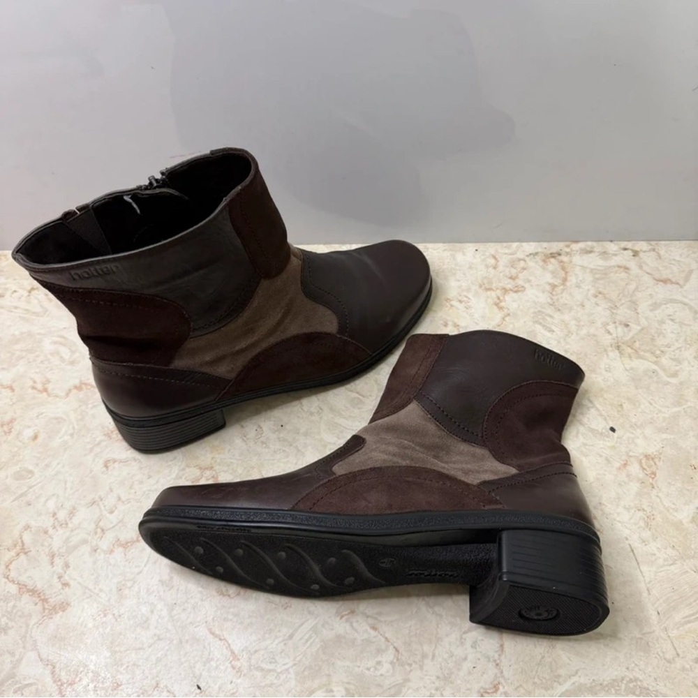 Hotter Two-Tone Brown Ankle Boots